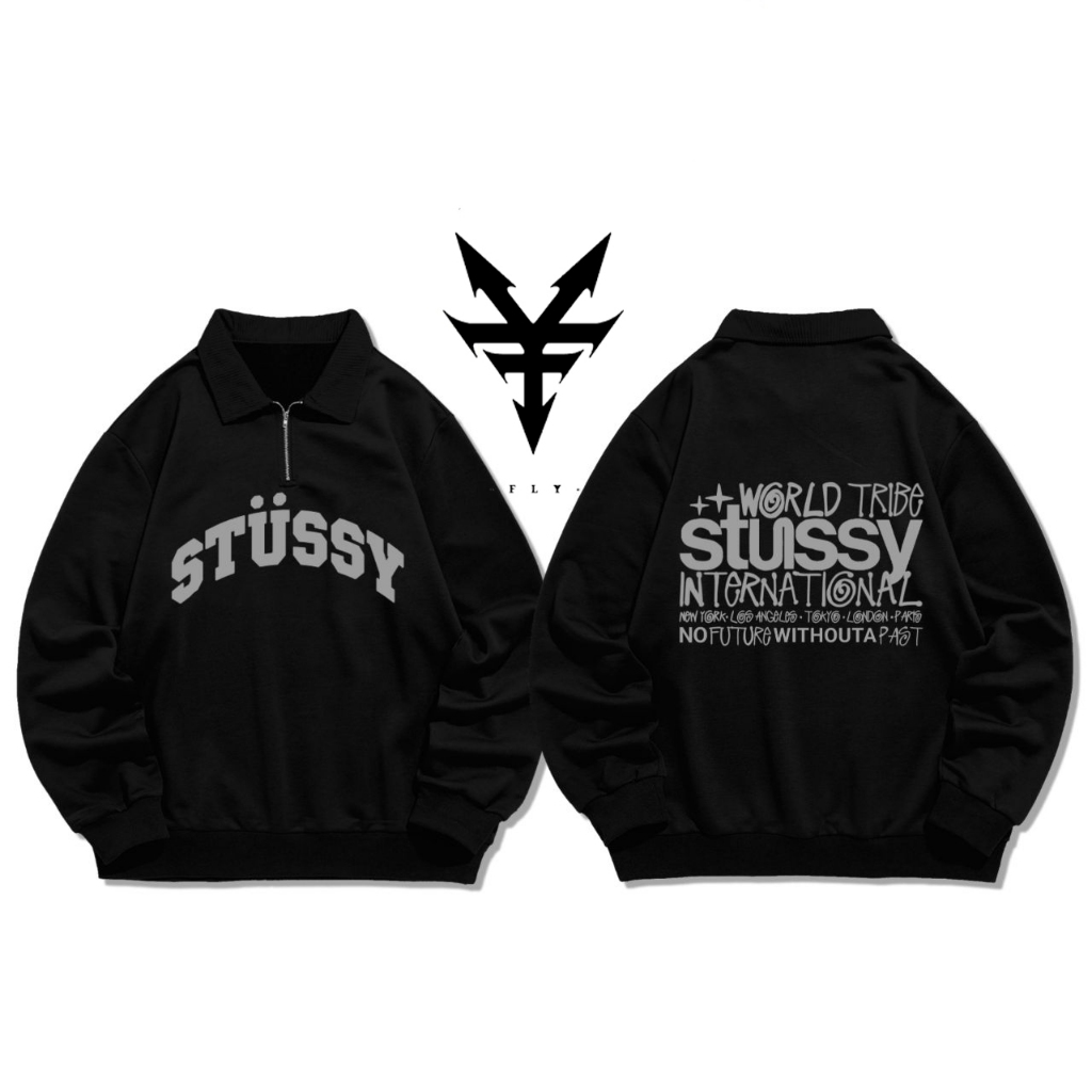 Jaket Stussy | Jaket Halfzip Stussy World Tribe New