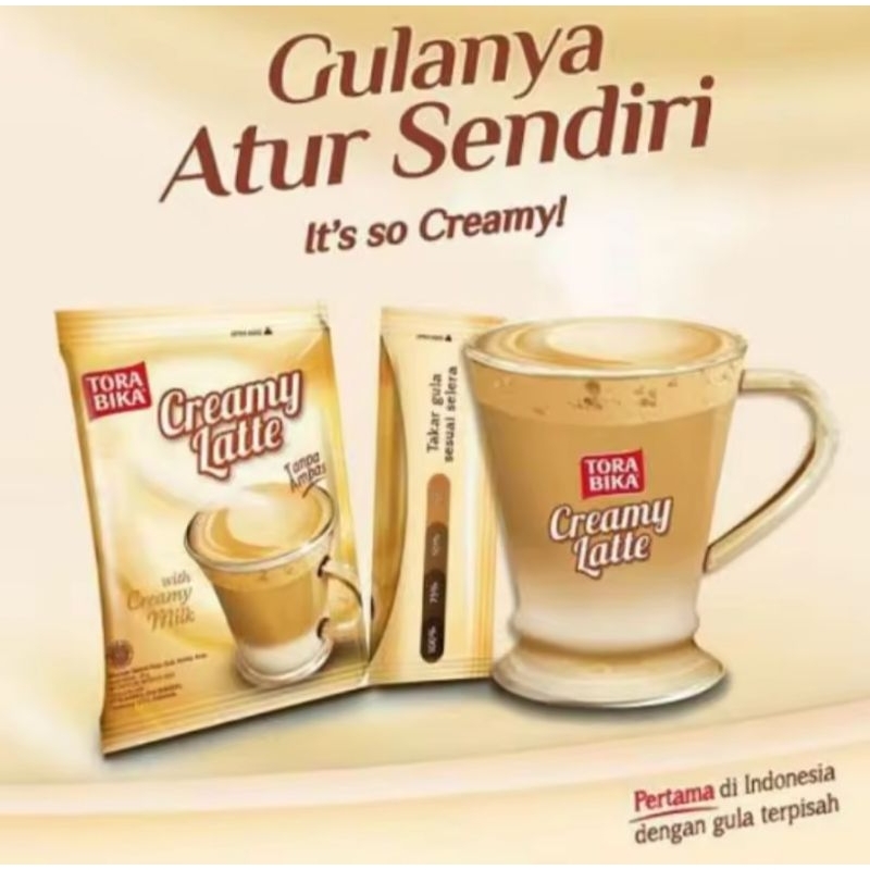 

MINUMAN TORABIKA CREAMY LATTE/ KOPI TORABIKA CREAMY LATTE GULA TERPISAH 1 RENTENG LEBIH MURAH