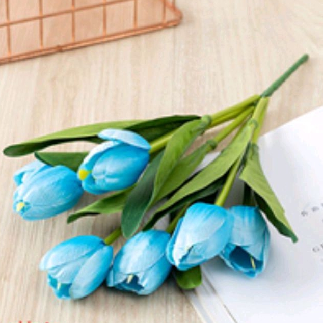 GROSIR BUNGA TULIP HIAS 7 KUNTUM BUNGA ARTIFICIAL DEKORASI