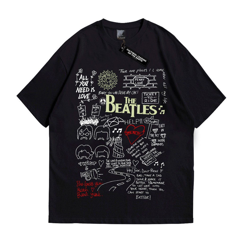 Oversize T-Shirt Music The Beatles Black