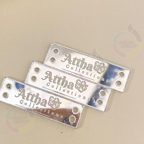 akrilik custom, label akrilik, label hijab, label baju, label tas, Label Hijab Branding Custom Cutti