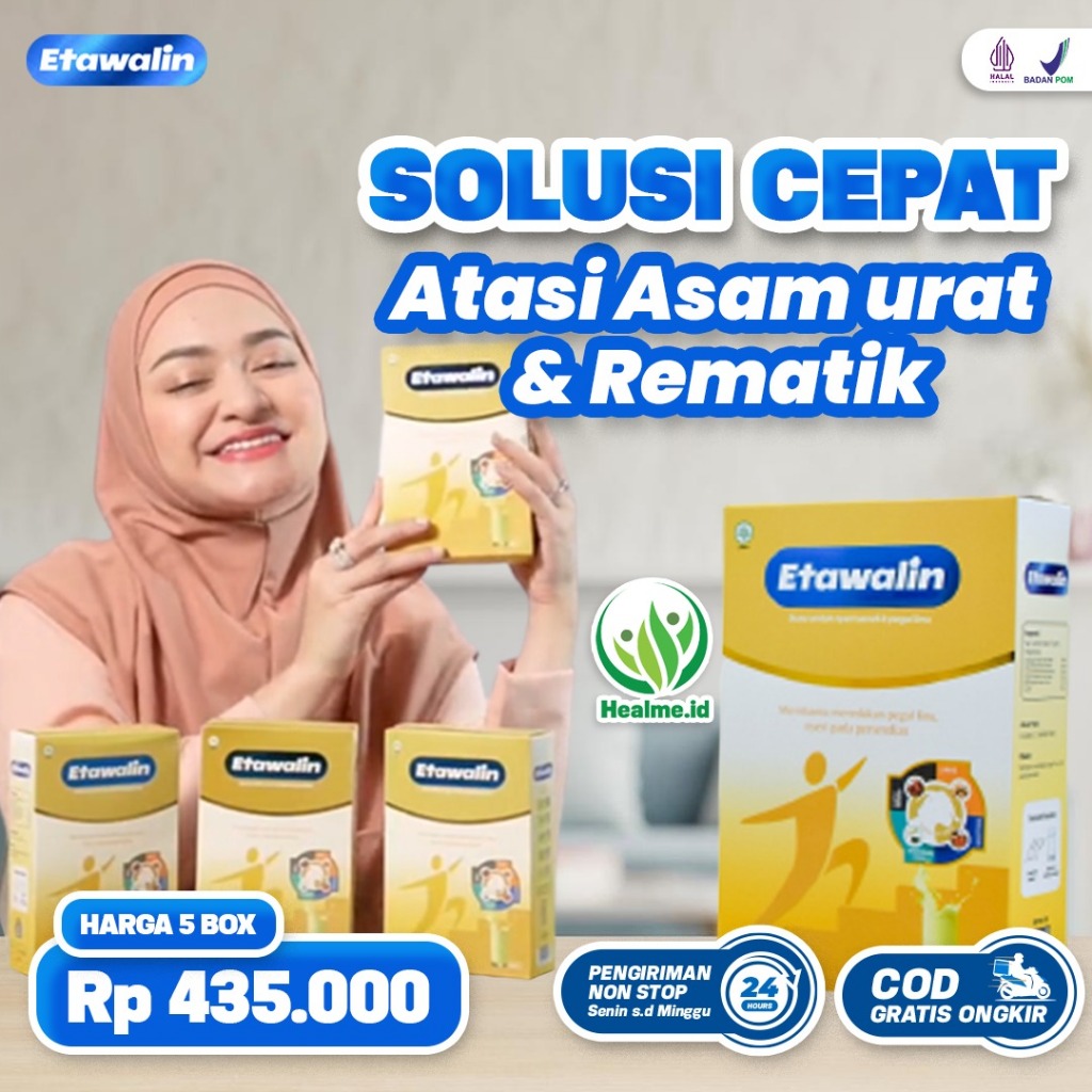 

[] 5 Box Etawalin - Solusi Cepat Atasi Asam Urat Rematik Syaraf Kejepit Nyeri Sendi Mudah Lelah Resmi BPOM Dan Halal MUI Original Healme.id