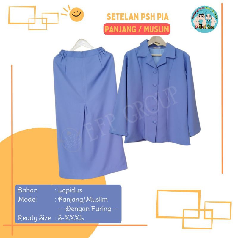 SETELAN PSH PIA/ PSH IKKT UKURAN CUSTOM BAHAN LAPIDUS