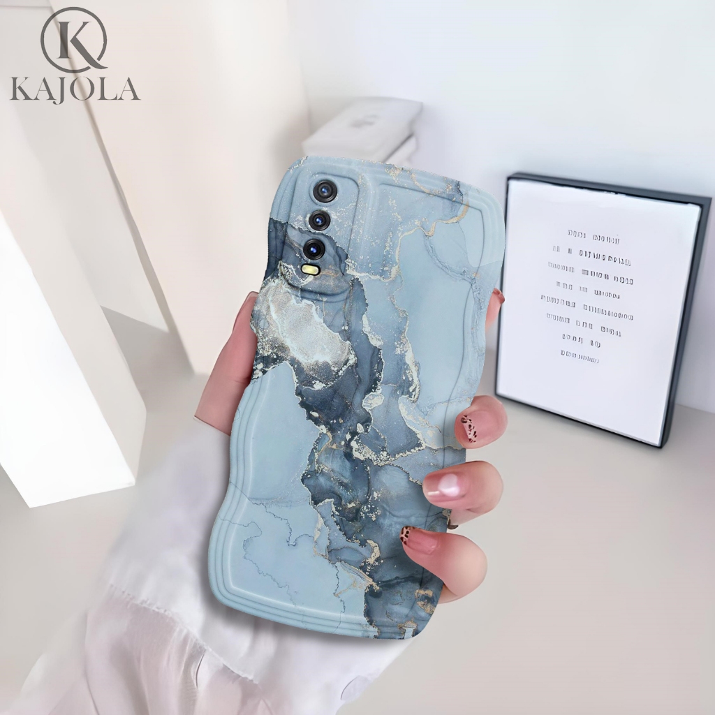 Case Gelombang VIVO Y20/Y12S Motif Aesthetic Bahan Softcase silicon Lentur - Skin / Casing Handpone 