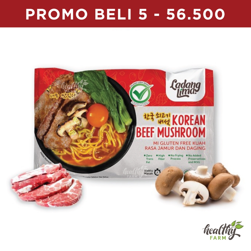 

Ladang Lima Korean Noodle Gluten Free/ Mi Instan Korea Sehat