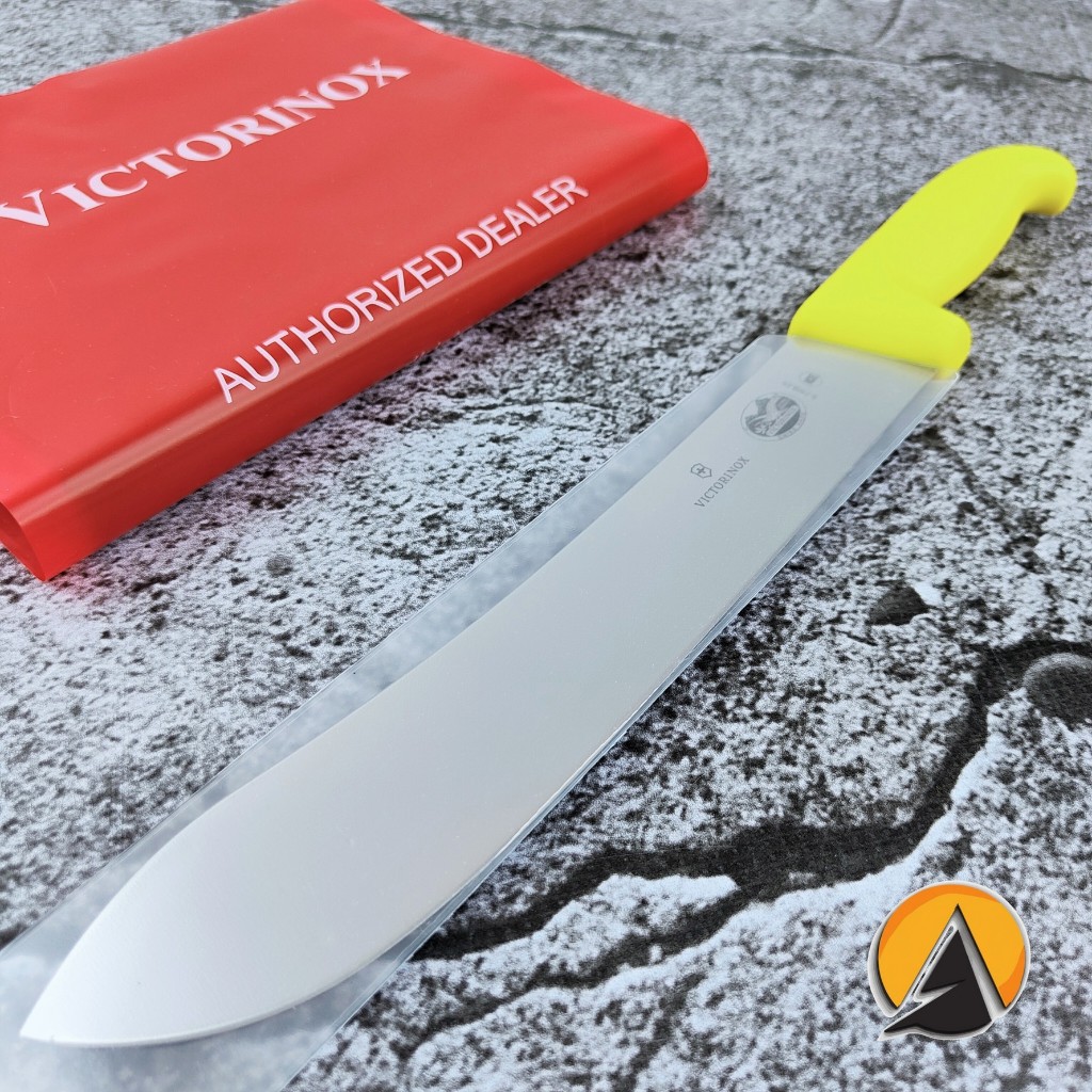 Butcher knife pisau sembelih victorinox bullnose 25 cm yellow original swiss 5.7408.25