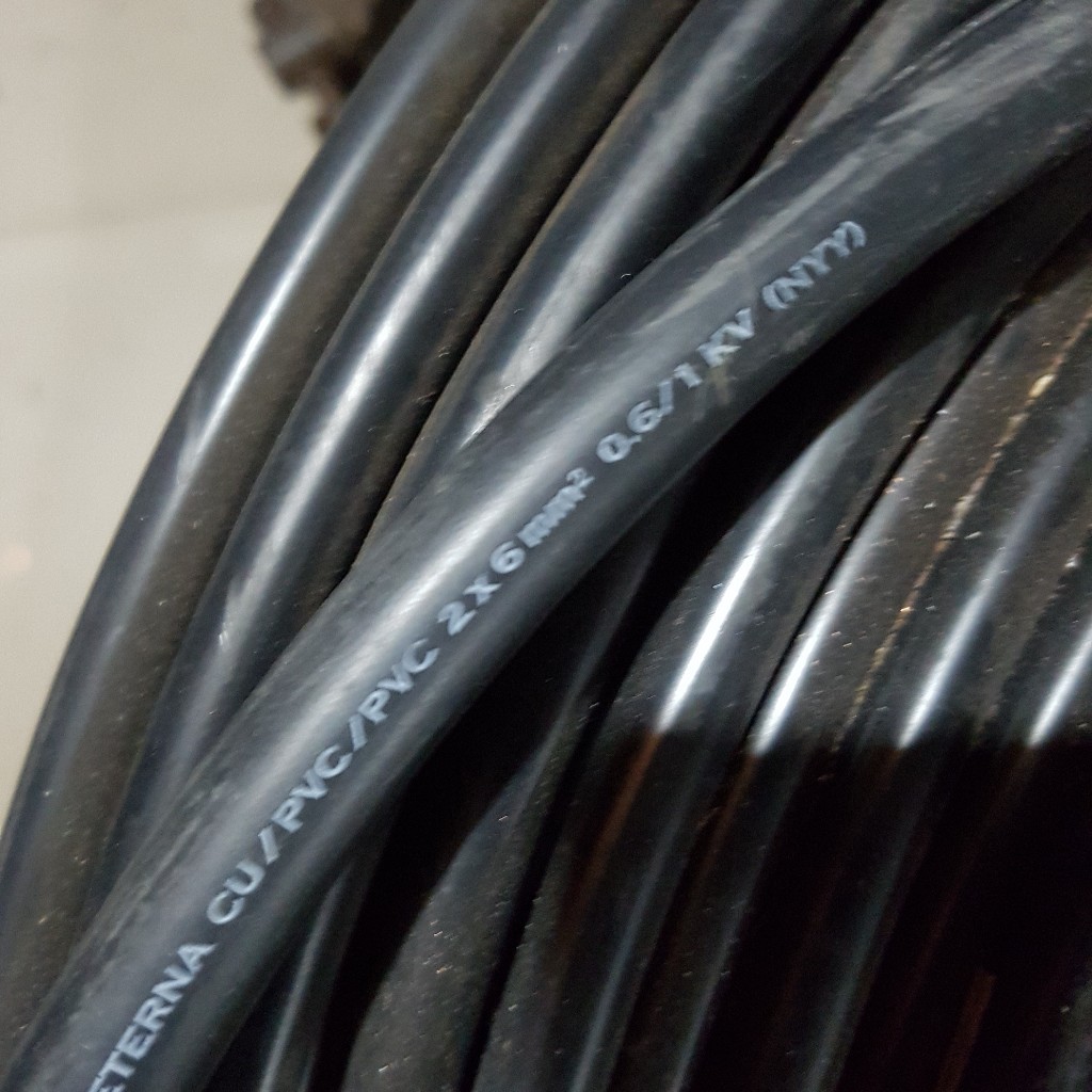ETERNA NYY 2X6 MM METERAN / KABEL LISTRIK HITAM KAWAT TEMBAGA NYY 2 X 6 MM ECERAN PER METER