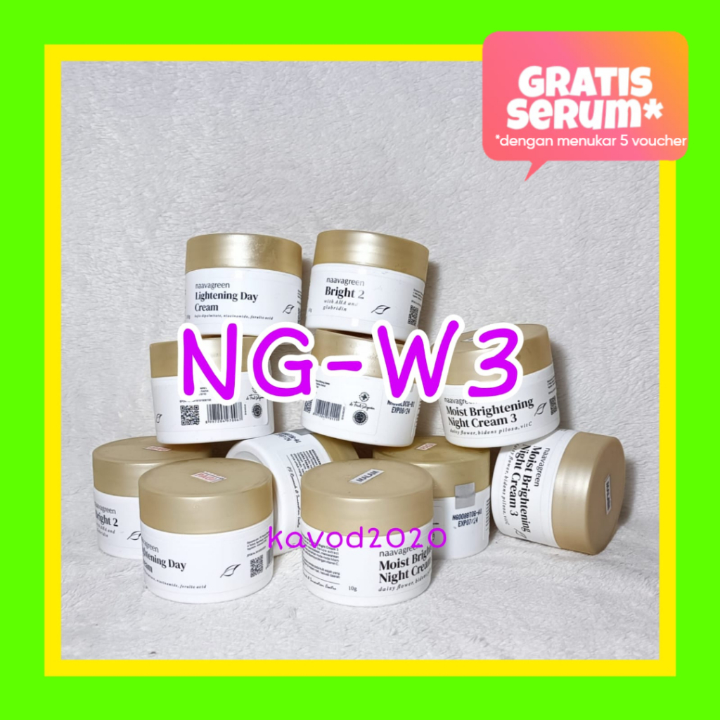 Krim Malam Naavagreen NG-W3 Whitening Night Cream 10 gram by dr Fredi Setyawan Skincare Original Ski