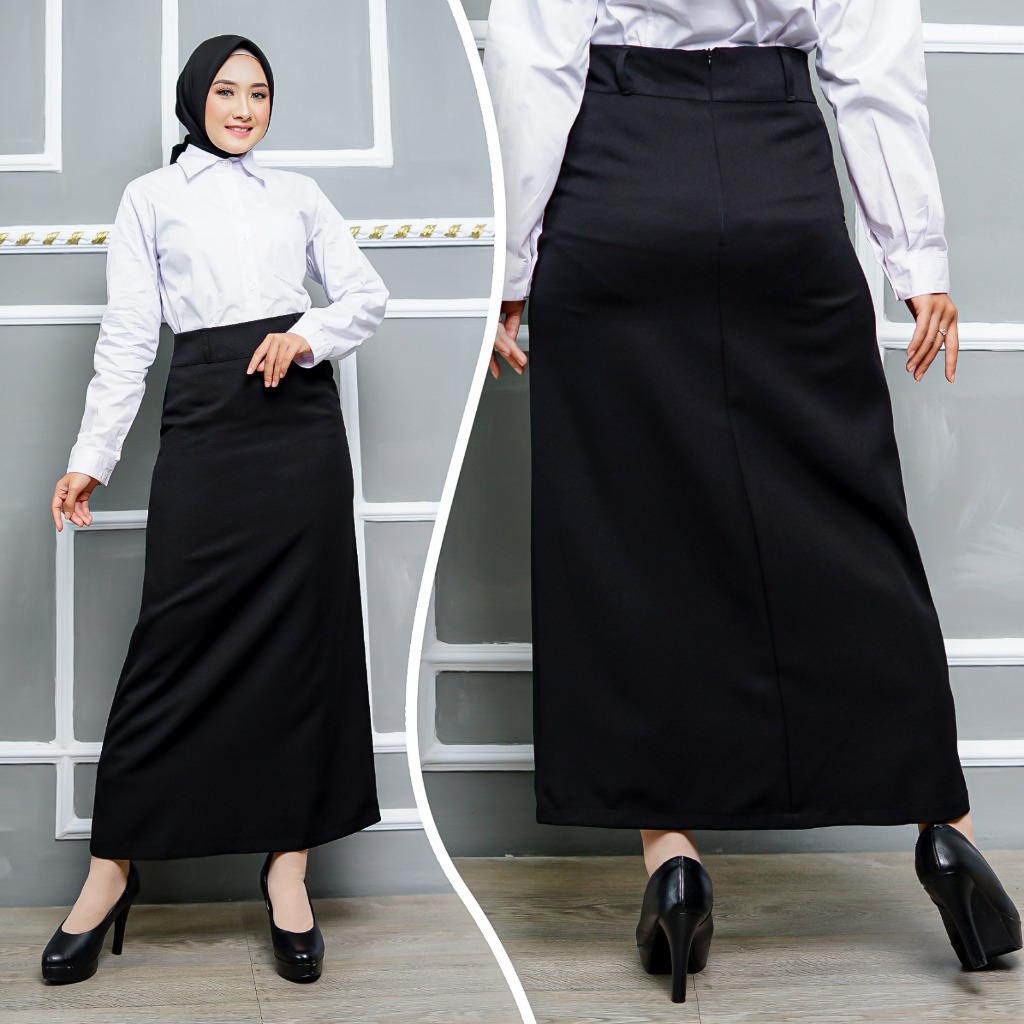 Fast Delivery Rok Model A/Rok Line A/Rok Panjang Polos/Rok Kerja Panjang