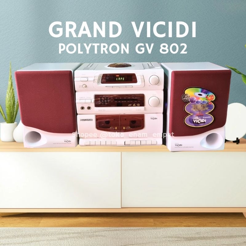 GRAND VICIDI POLYTRON GV 802 GV802 2 WAY SPEAKER AUDIO HOME THEATRE THEATER COMPO VINTAGE JADUL RADI