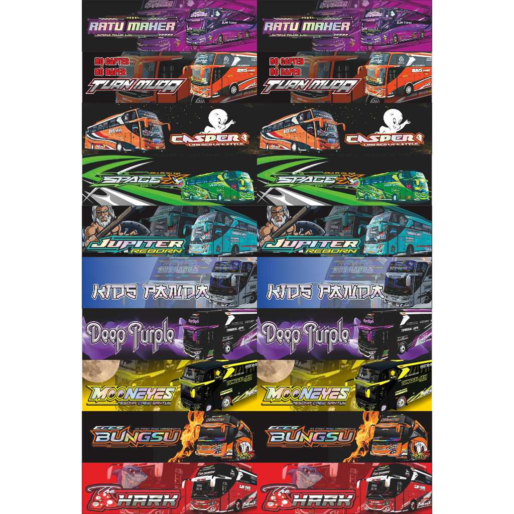 

Stiker Bus / stiker Bis telolet murah isi 10 Lembar