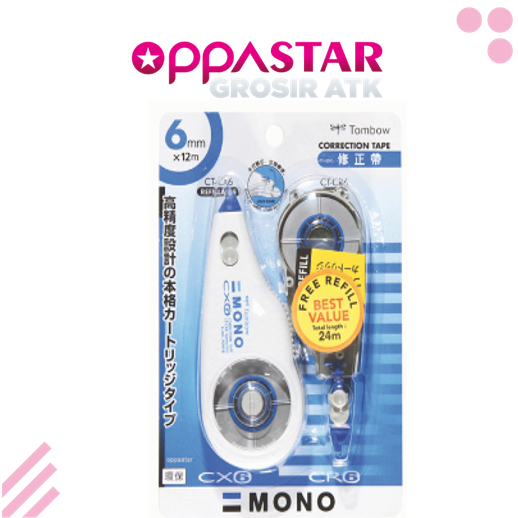 

Tip Ex Correction Tape Tombow 6 mm + Refill CX6 CR6