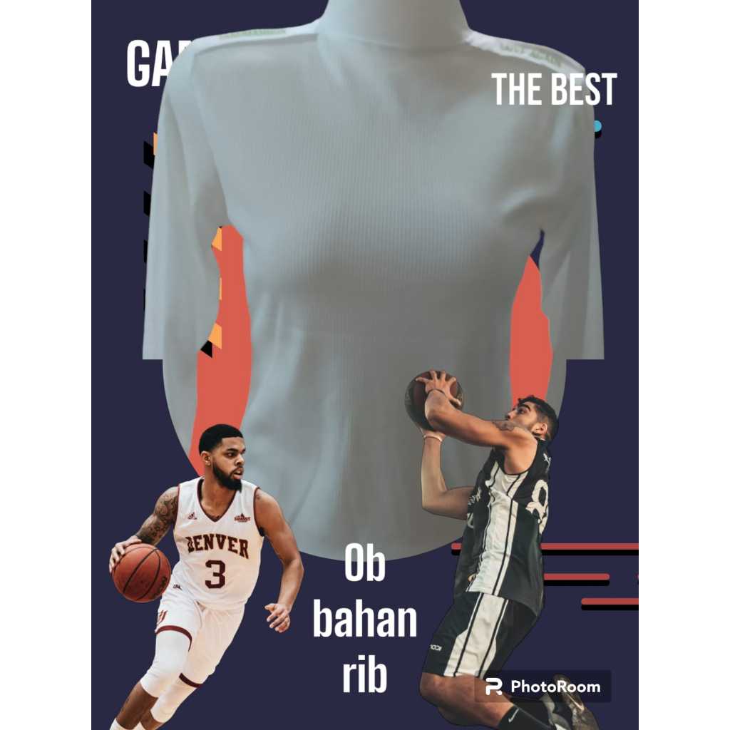 BAJU KAOS LENGAN PANJANG BAHAN RIB LEHER TINGGI HITAM PUTIH MERAH KUNING ABU NAVY ARMY COKSU HIJAU B