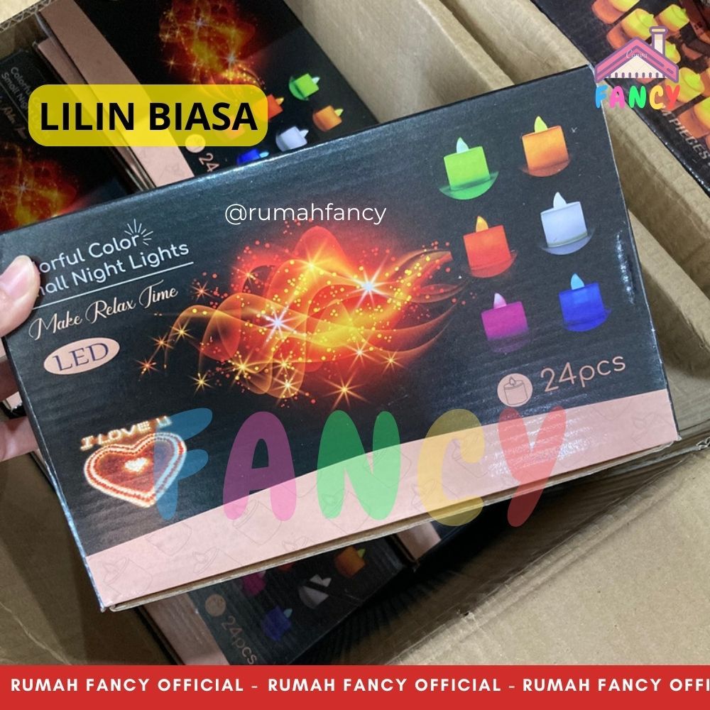 [GROSIR]1 BOX ISI 24 PCS Lilin LED KUNING WARM WHITE TERMASUK BATERAI Natal / Lilin Lampu Elektrik
