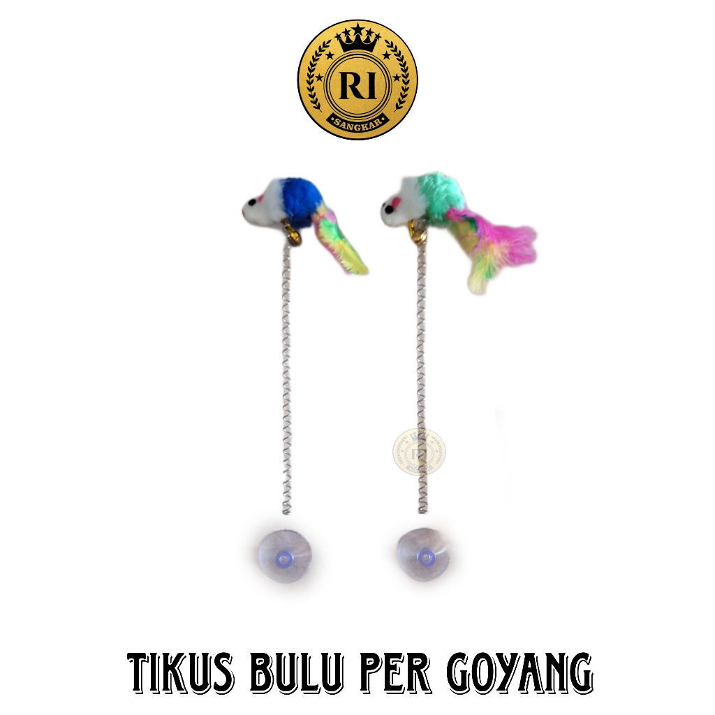 Mainan Kucing Tikus Bulu Tempel Per