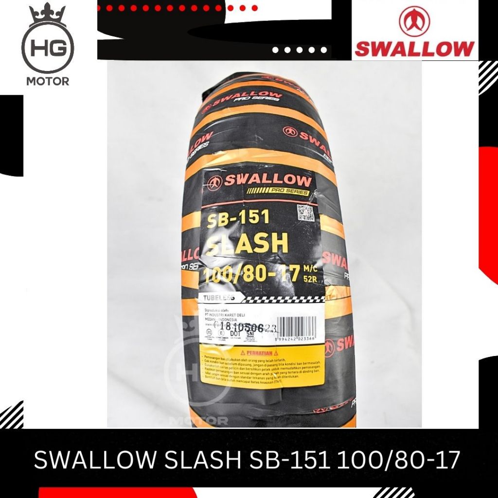 BAN MOTOR SWALLOW SLASH SB-151 100/80 110 120 130 140 150 / 70 Ring 17