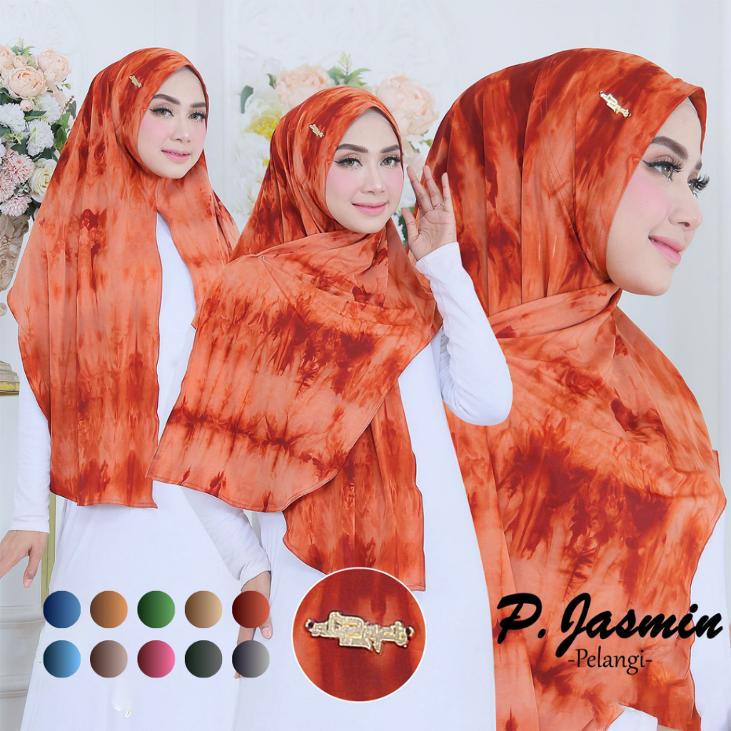 Pashmina Jasmin - Hijab Instan Pelangi by Alzafi