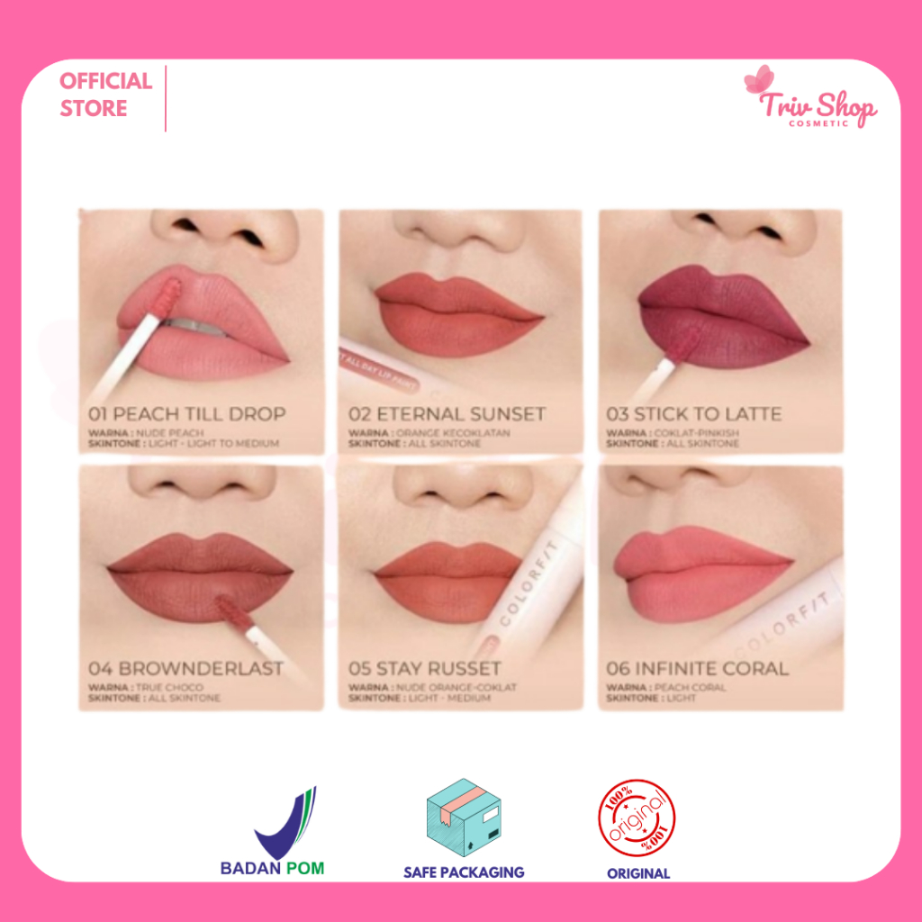 Trivshop - WARDAH Lip Paint - WARDAH Colorfit Last All Day Lip Paint