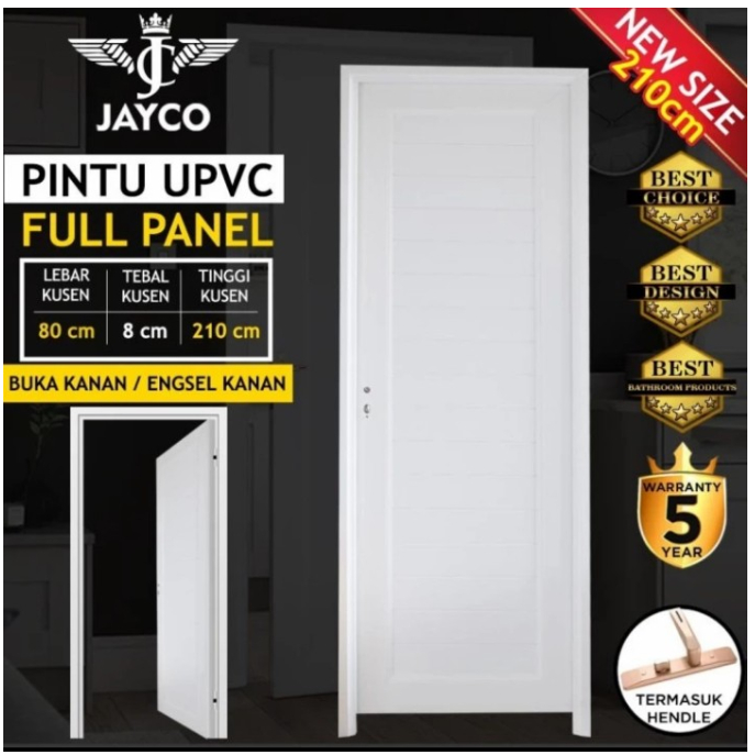 intu Kamar Mandi UPVC Jayco 80x210 Putih / Pintu 80 x 210 UPVC-04