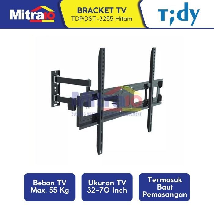 Bracket TV 32-70 Inch Hitam - Quick Release, Easy Install  - Tidy