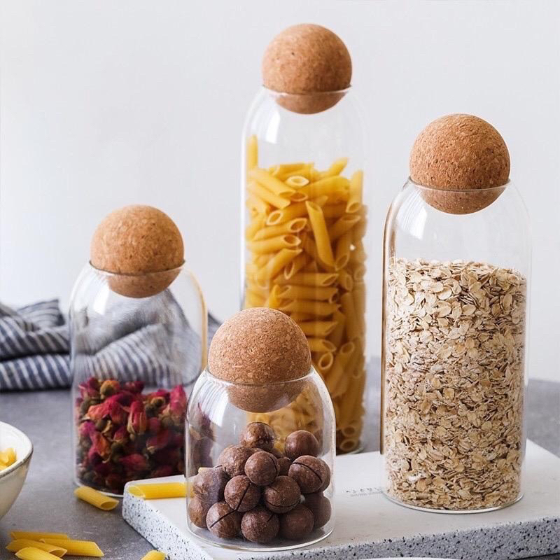 Toples Kaca Tutup Kayu / toples botol bumbu