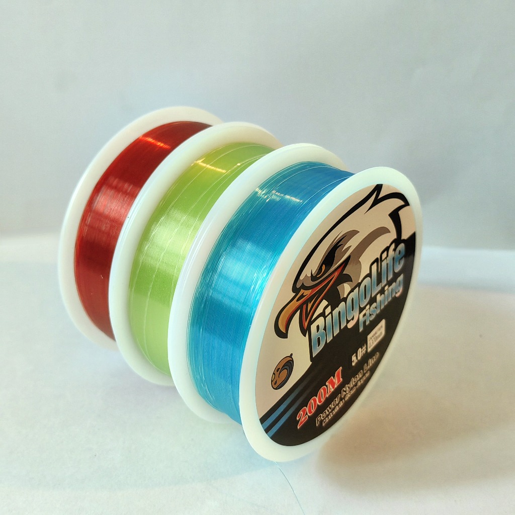 Senar Pancing 200m Kuat Anti Keriting Tahan Lama Biru Langit Hijau Zamrud Merah Mulus 1.4kg~21kg Japanese Nylon Monofilament Fishing Line Alat Pancing