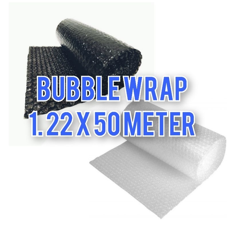 

BUBBLE WRAP 1.22 x 50 METER BENING / HITAM TERMURAH (PERROLL TIDAK ADA CORE)