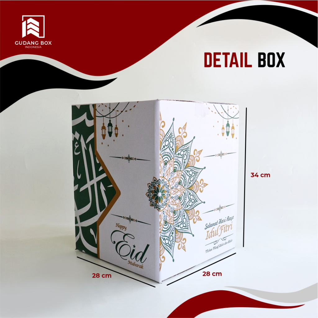 

Kardus Box Parcel "IDUL FITRI" - Uk. 28 x 28 x 35 cm Karduslebaran/Parcelbox/Kardus/Giftbox