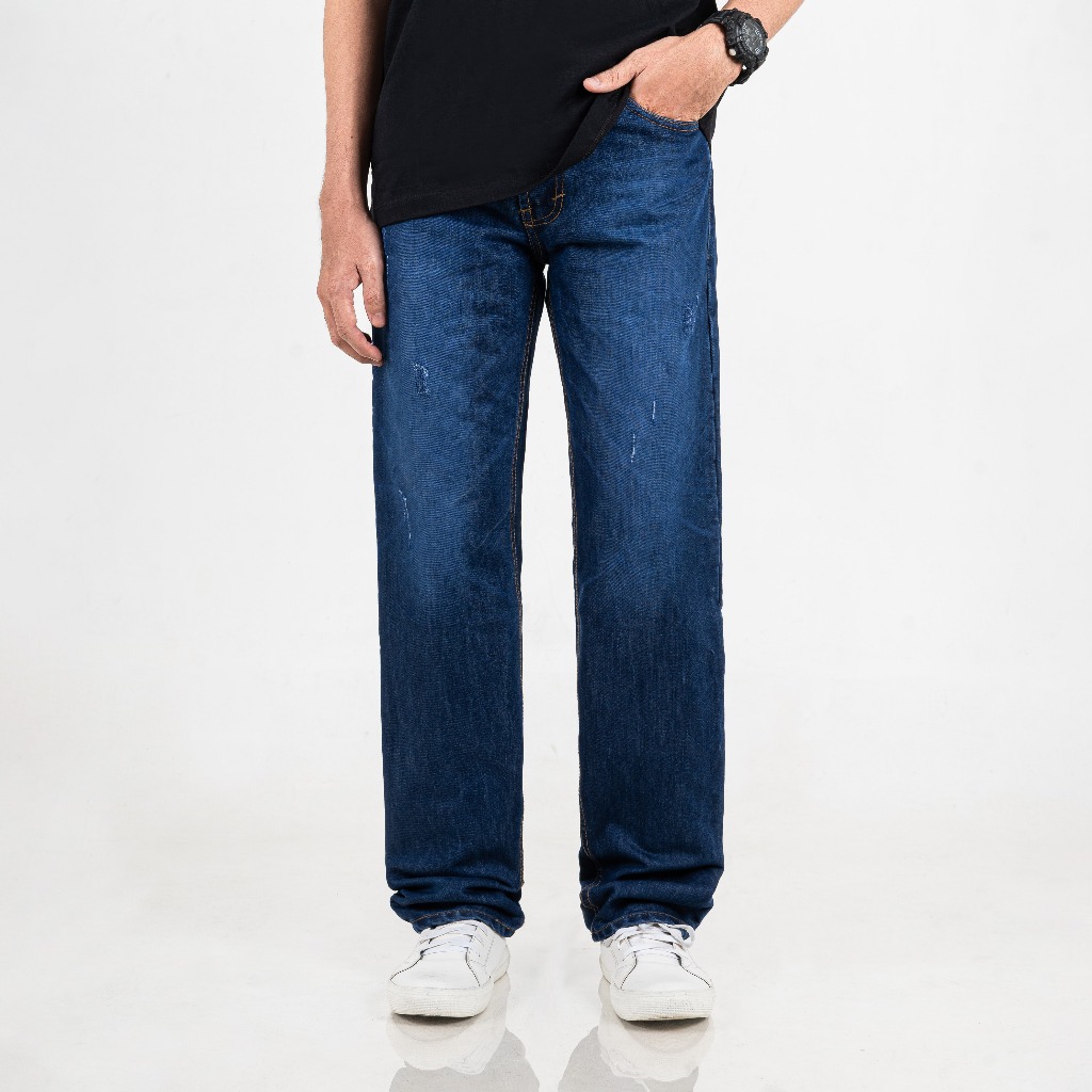 Otsky X Cavier Celana Jeans Pria Washing Indigo X IDG01 Reguler Fit (T10)