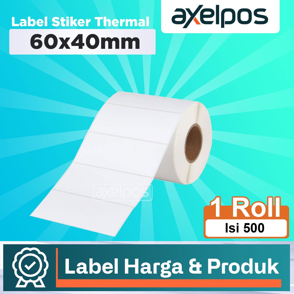 

Kertas Label Thermal Stiker 1 Line 60x40mm Isi 500 Lembar