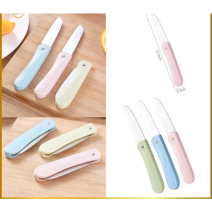 READY STOK PISAU LIPAT MINI TAJAM PISAU POTONG BUAH KULIT PISAU DAPUR PISAU KERAMIK LIPAT MINI