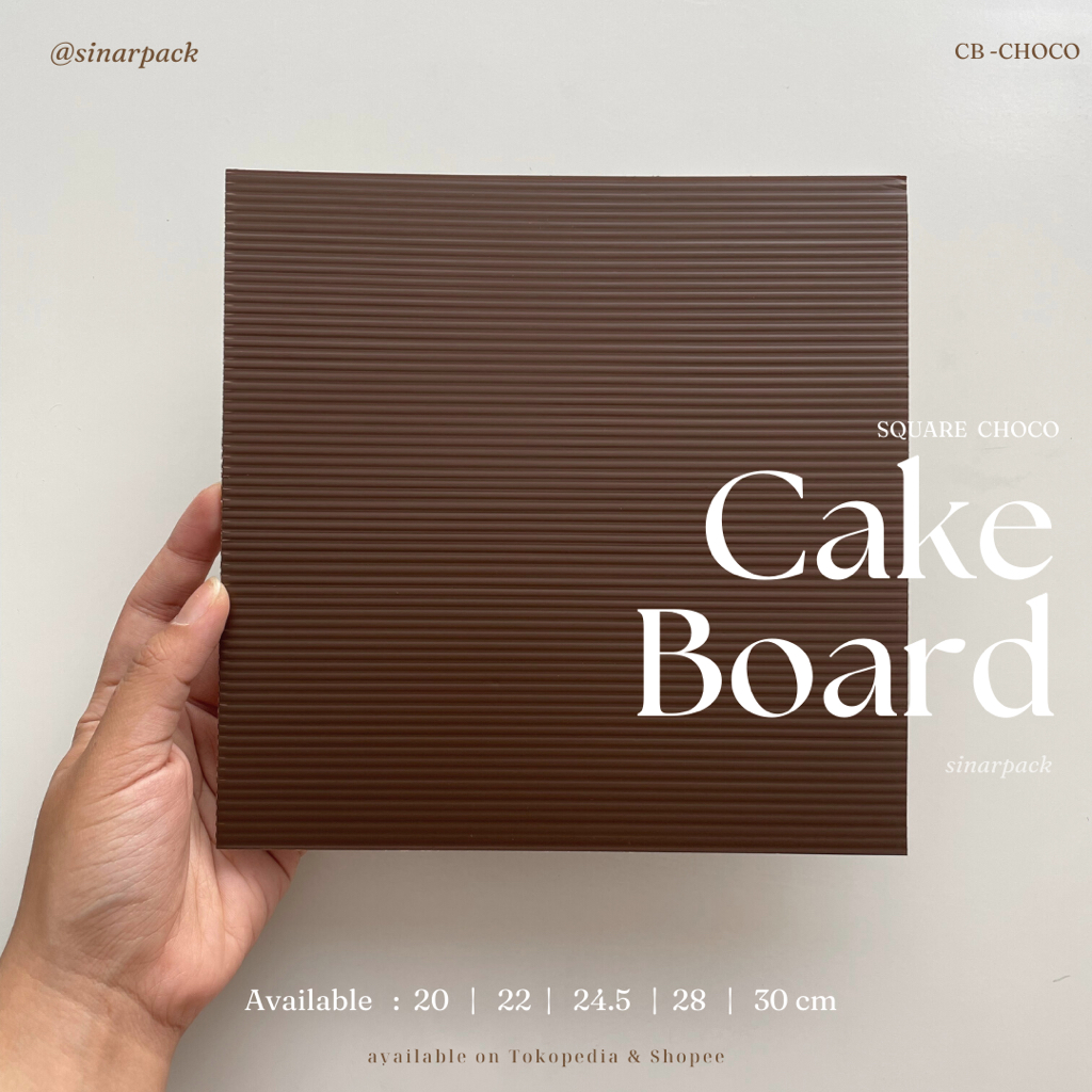 Tatakan Kue Plastik Coklat Kotak 28 CM / Alas Kue Plastik KOTAK