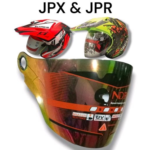 (NDR-4) Kaca Helm JPX Semi Cross & JPR Semi Cross All Varian Warna Bening Smoke Pelangi (NDR-4) Tanp