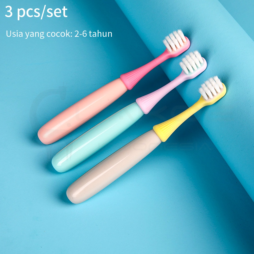 Terlaku. LAKOE Sikat Gigi Anak/sikat Gigi Jamur 1 set isi 3 pcs ➢☋★✭