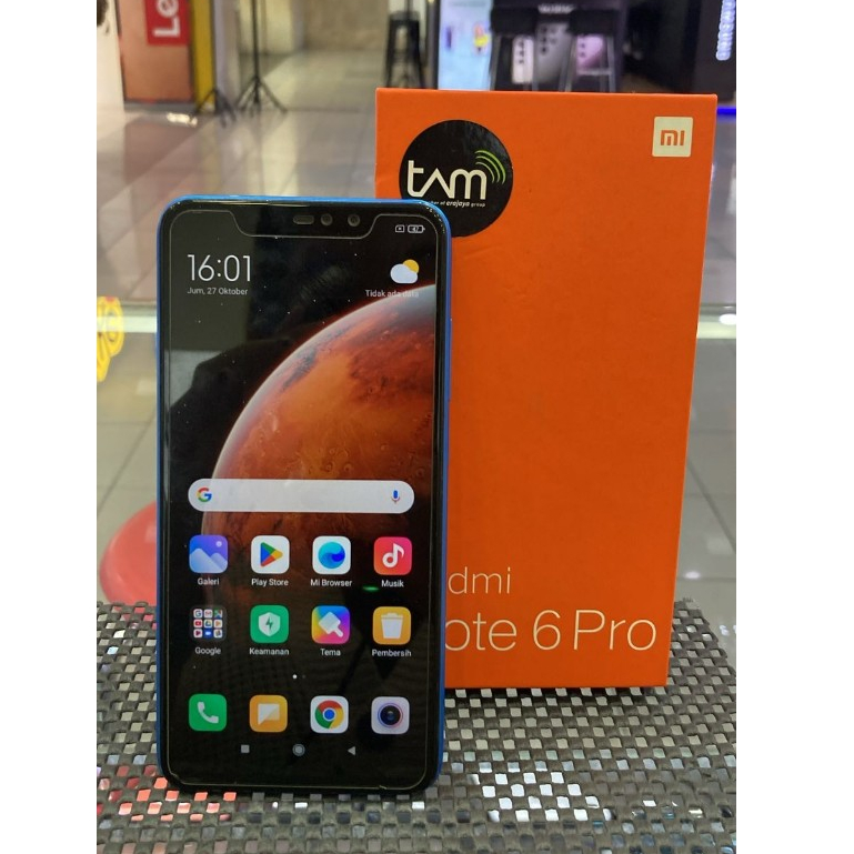 XIAOMI REDMI NOTE 6 PRO 3/32 RAM 3GB INTERNAL 32GB SECOND SEKEN MULUS FULL SET