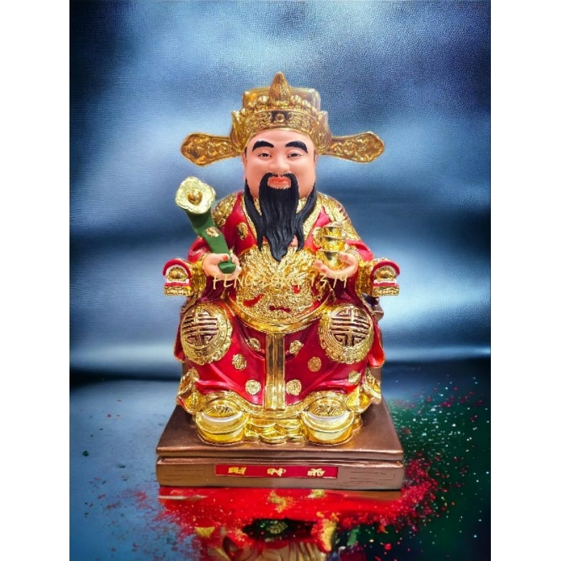 Rupang Patung Dewa Rejeki / Cai Shen Fiber 10 Inch