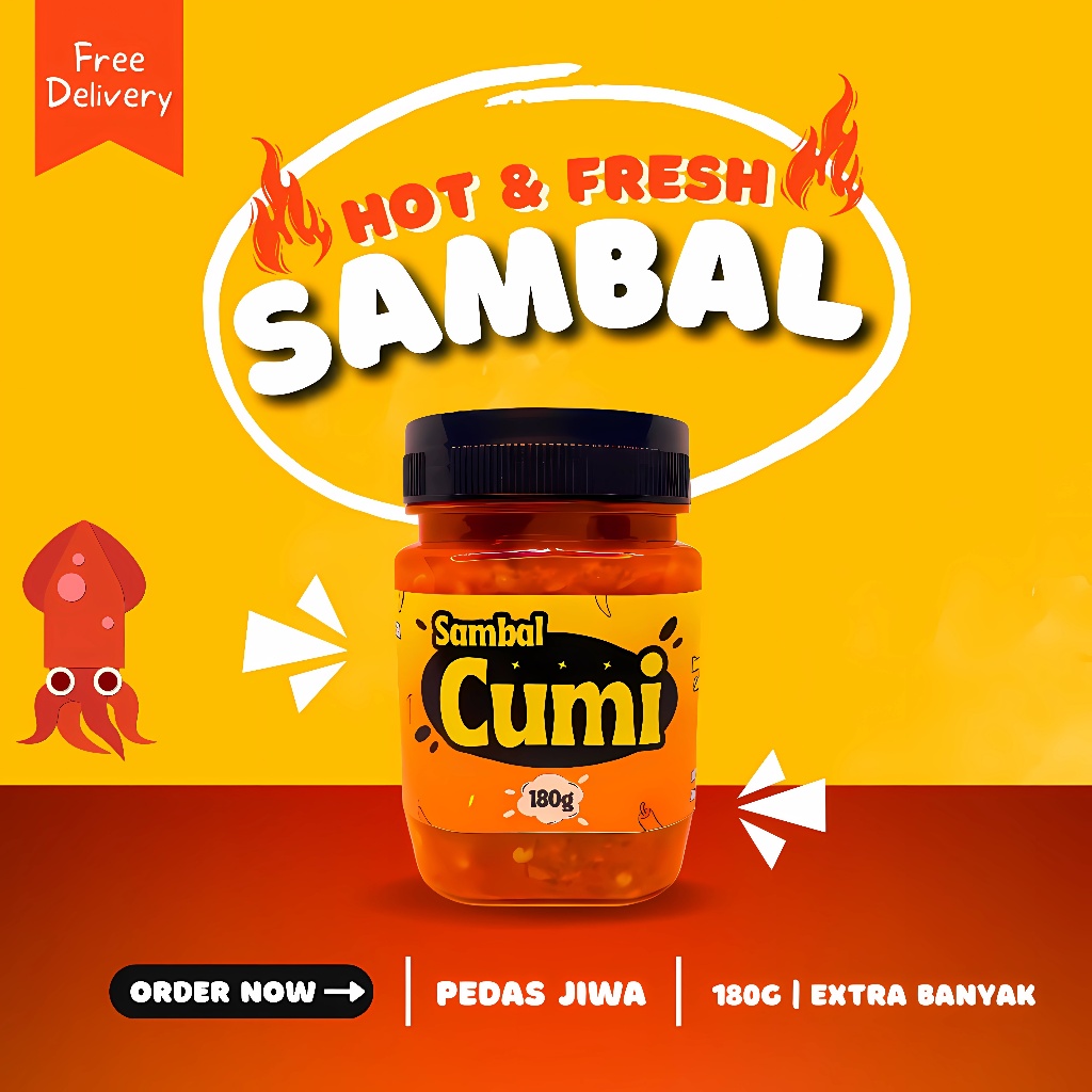 

SAMBAL MERDEKAA 180 GRAM EXTRA PUAS/ Sambal cumi / Sambal Enak / Cumi extra 180g