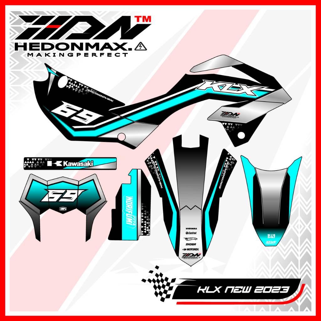 Decal KLX 150 SM SE 2023 - Stiker Fullbody KLX 2023 Simpel v1