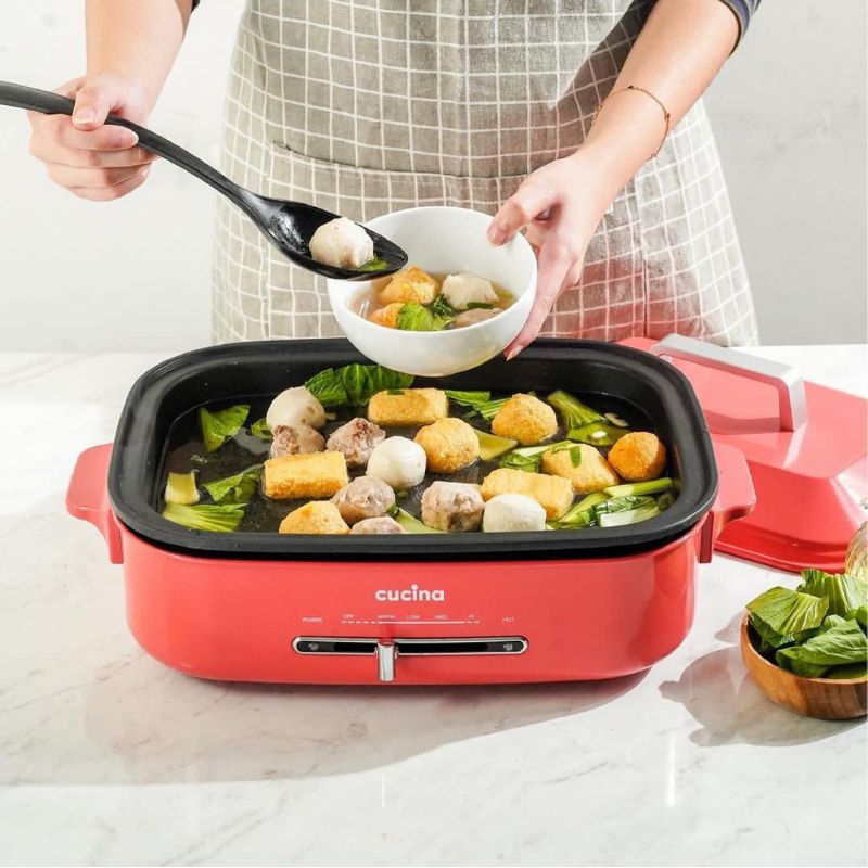 CUCINA Multicooker Alat Masak Listrik Kukusan Elektrik Cetakan Takoyaki Panci Masak Otomatis Steamer