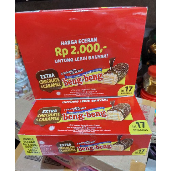 

Ready BENG BENG WAFER COKLAT BENGBENG 1 BOX ISI 17 PCS X 25 Gram BENG-BENG Terkini