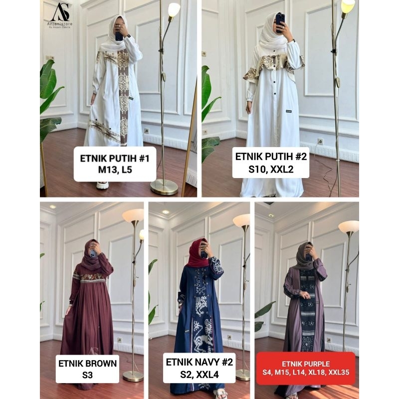 Gamis Etnik Putih Anjani Store