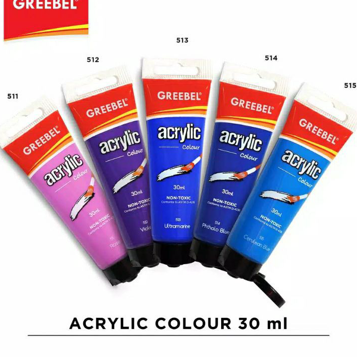 

Dijual Murah GREEBEL Acrylic colour 30ml Non-toxic cat Acrylic warna