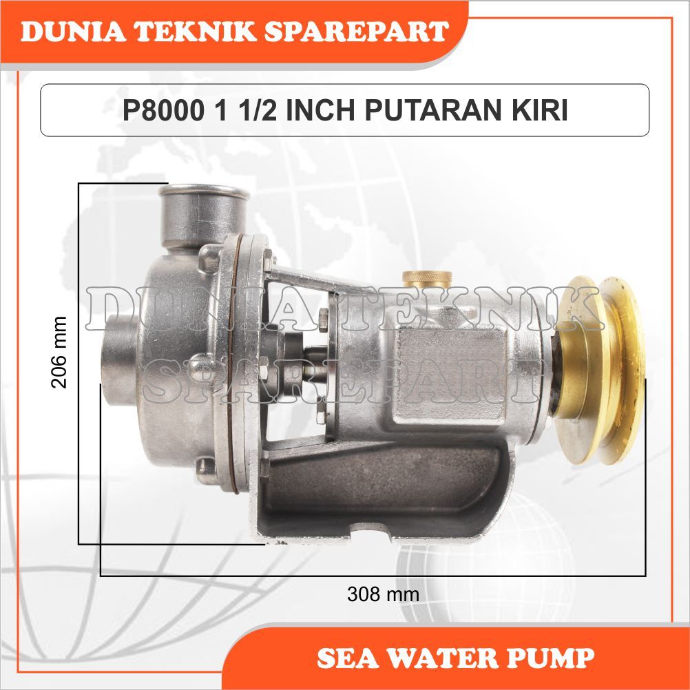 P8000 1 1/2" LH SEA WATER PUMP / POMPA AIR LAUT / POMPA KEONG / POMPA STAINLESS / POMPA SIRKULASI
