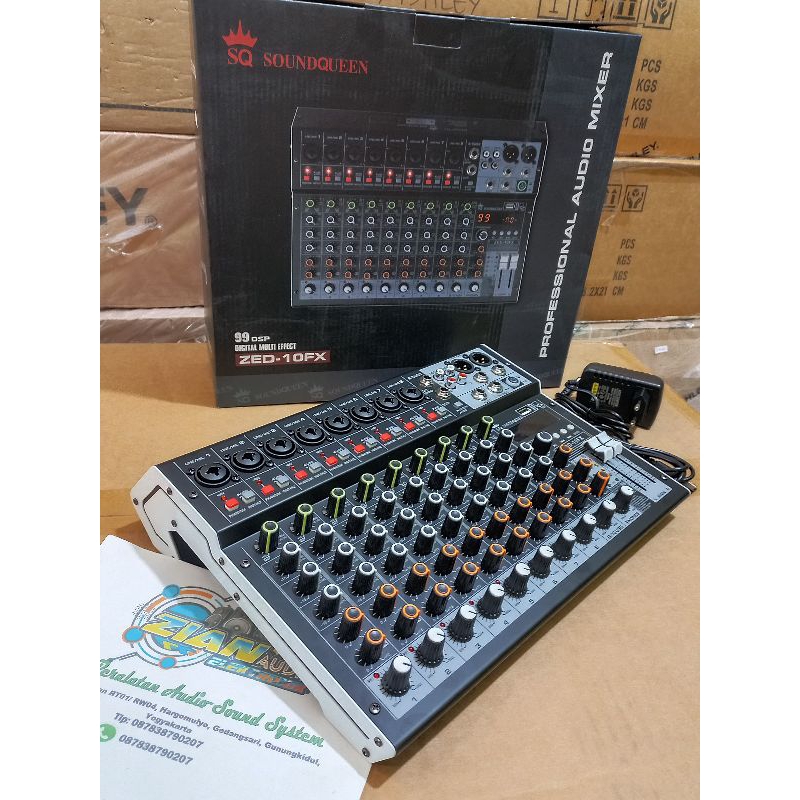 MIXER AUDIO Soundqueen  ZED-10FX ORIGINAL 10 CHANNEL EFFECT REVERB