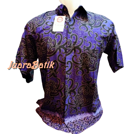 Baju Pria Batik UNGU Kemeja Batik Big Size UNGU Seragam Batik Pria Baju Pria