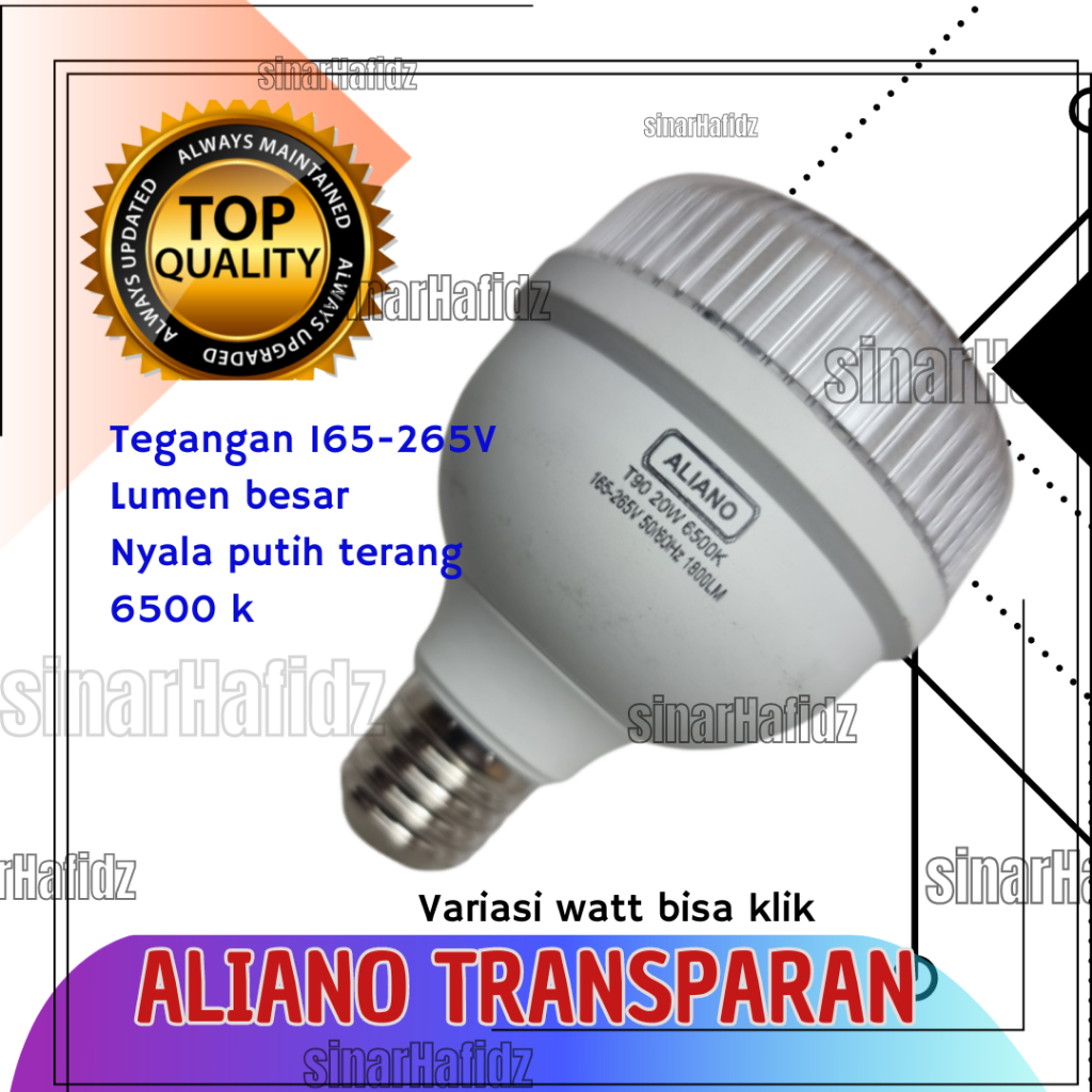 LAMPU LED ALIANO TRANSPARAN