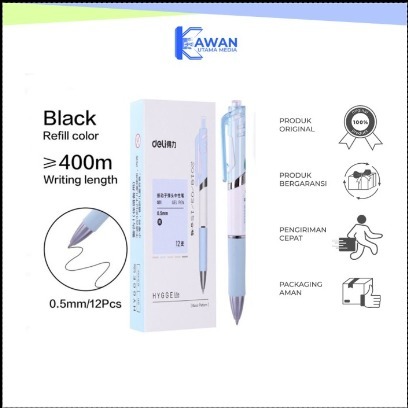 

Deli Gel Pen - Pulpen Gel Ink Bullet Tip Black 0.5mm - S11 - Kamame