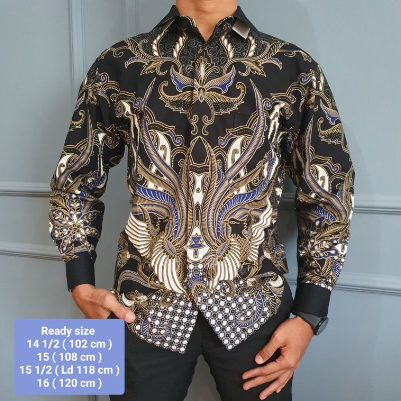 Kemeja Batik Lengan panjang Pria merk BOSS Reguler Fit 88212