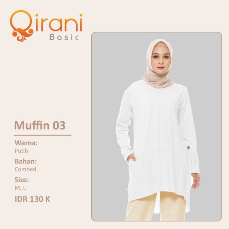 Atasan /Kaos Dewasa By Qirani - Muffin 03 Putih | Produk Original By Qirani