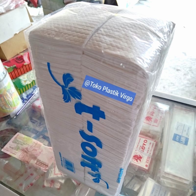 Tisu / Tissue Makan T-Soft Belah Dua - Isi 500 Lembar
